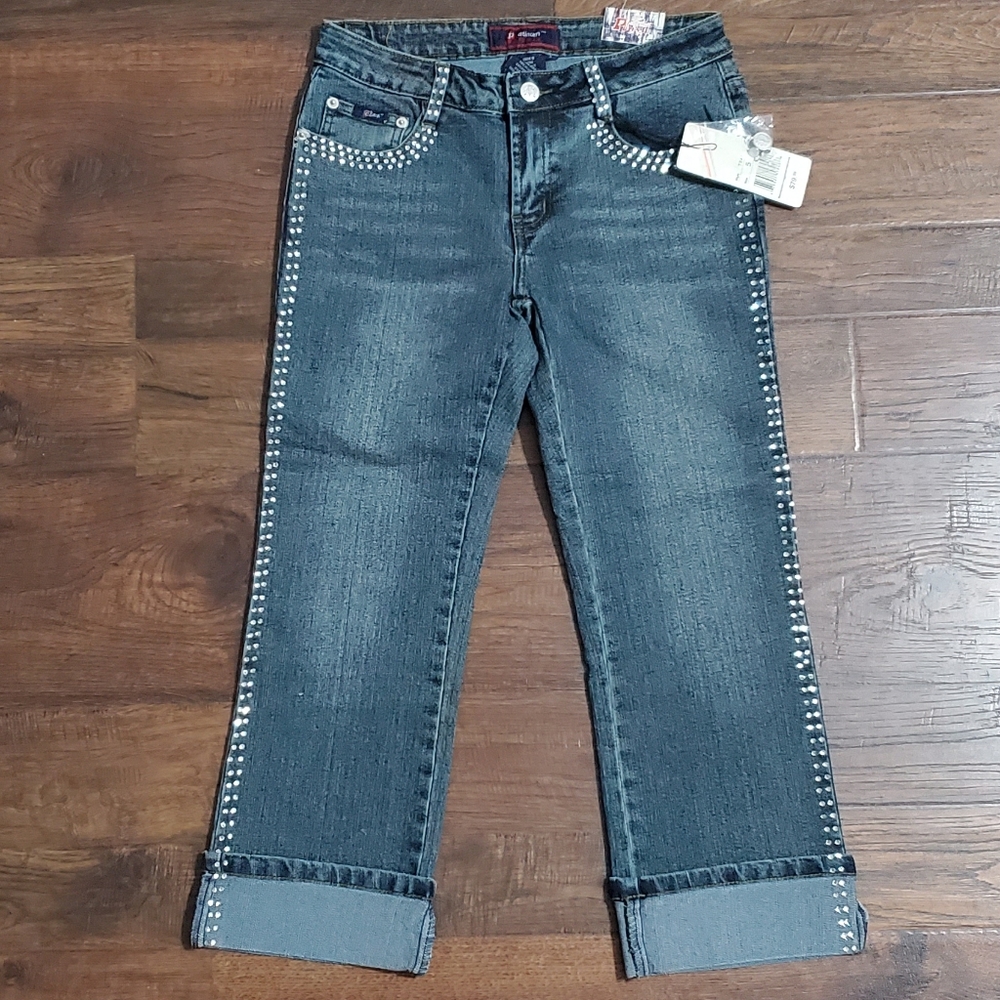 NWT Platinum Plush jean capris size 5